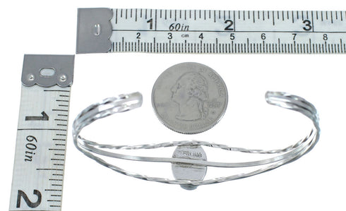 Onyx Sterling Silver Navajo Indian Cuff Bracelet AX129719